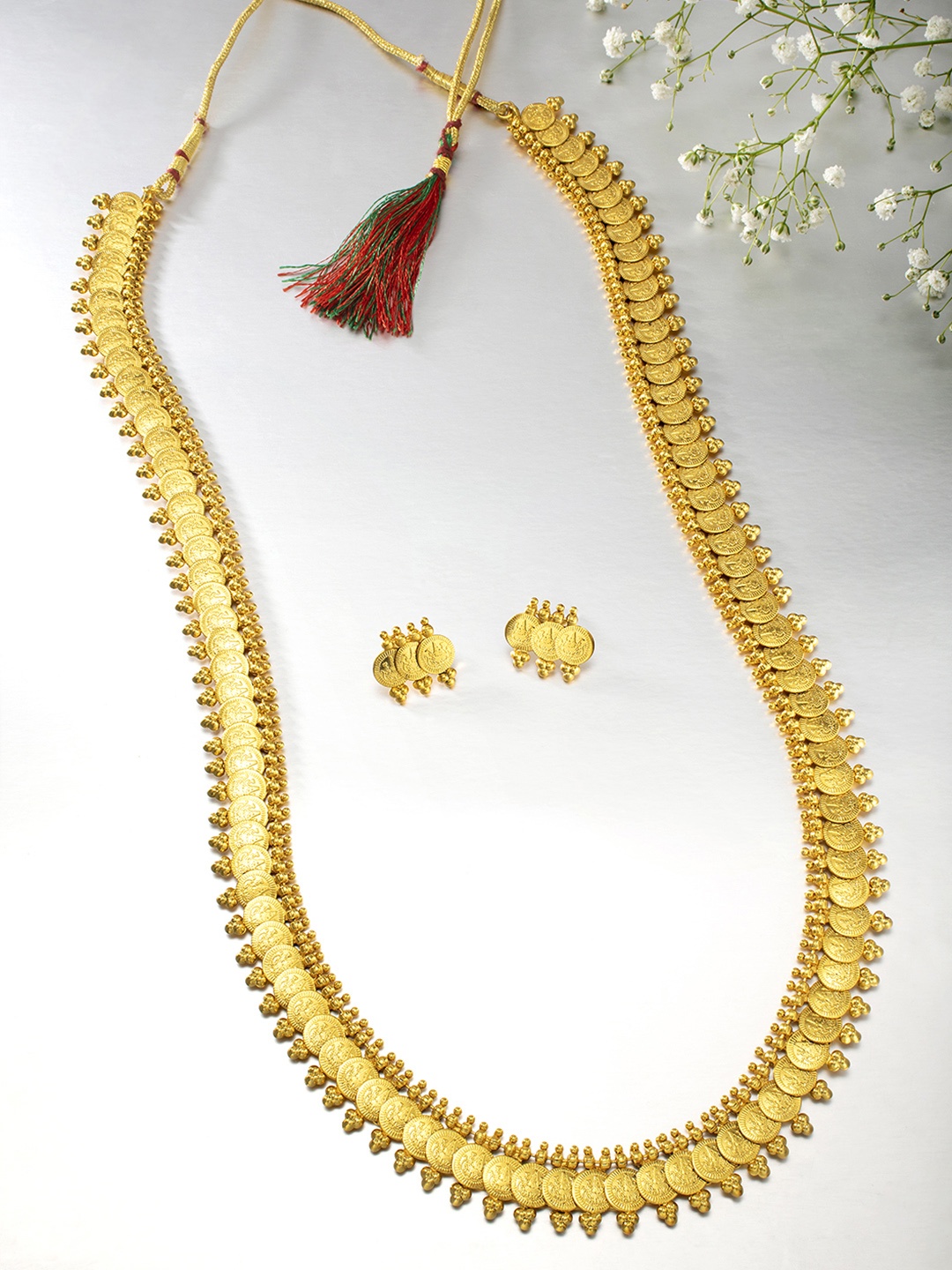 

Peora Gold-Plated Coin Long Necklace with Earrings