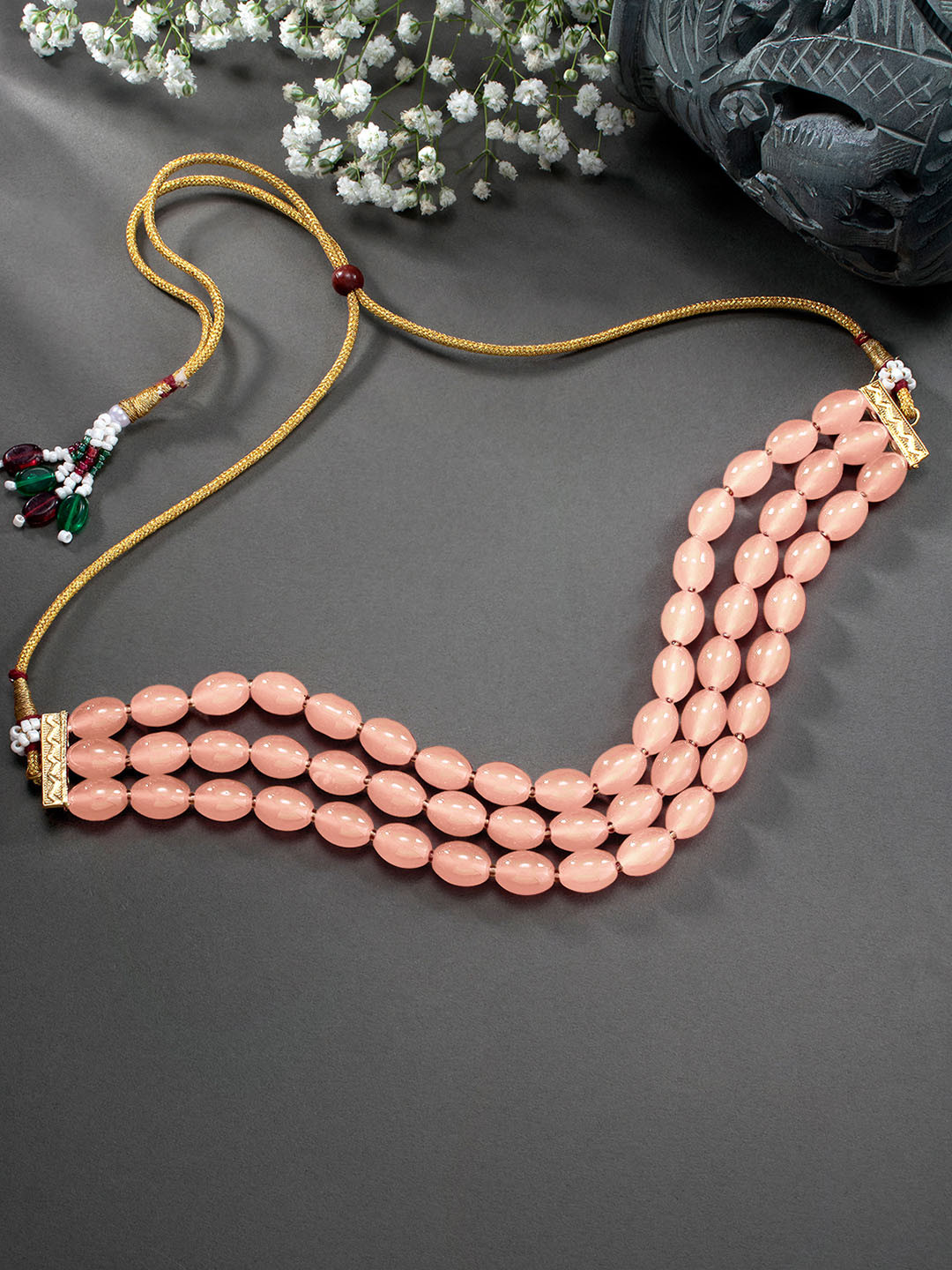 

Peora Gold-Plated Choker Necklace, Peach