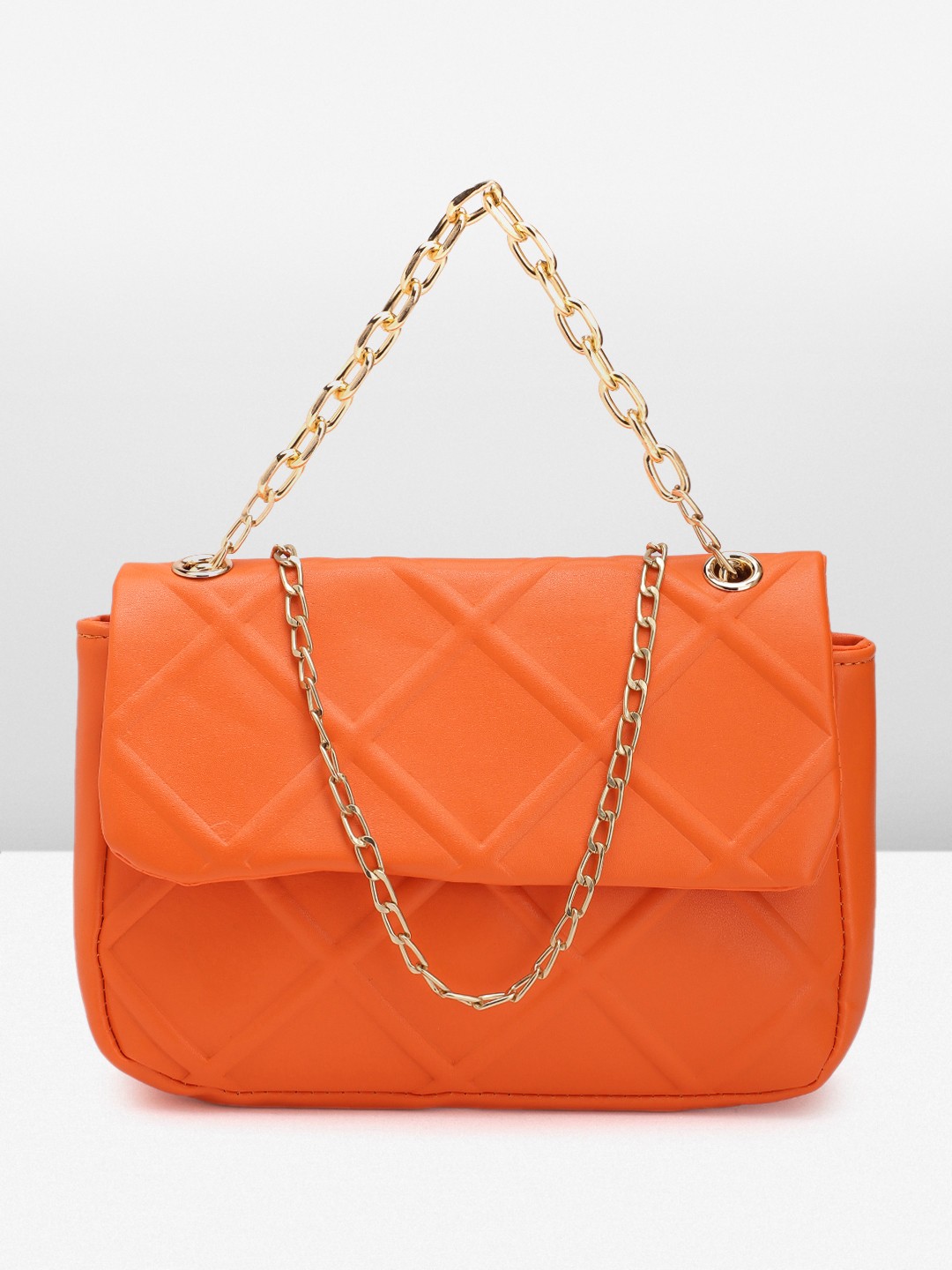 

Boohoo Textured Structured Satchel, Orange