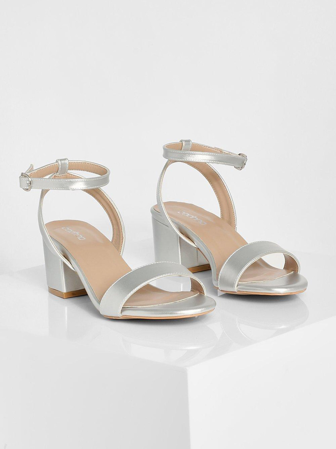 

Boohoo Block Heels, Silver