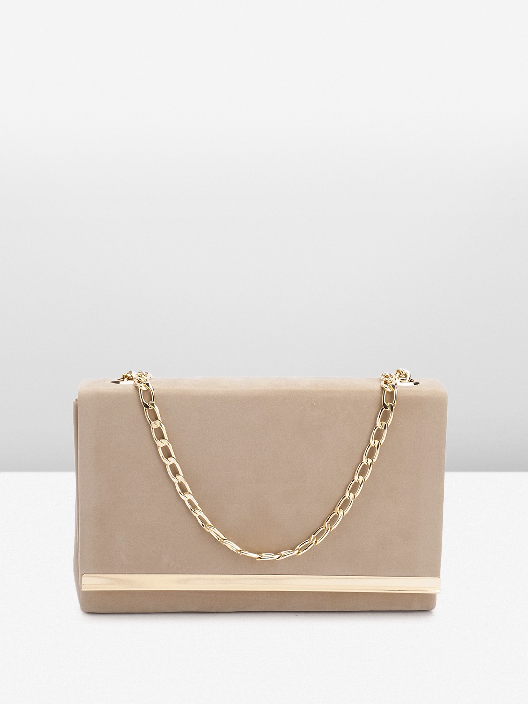 

Boohoo Suede Structured Sling Bag, Beige