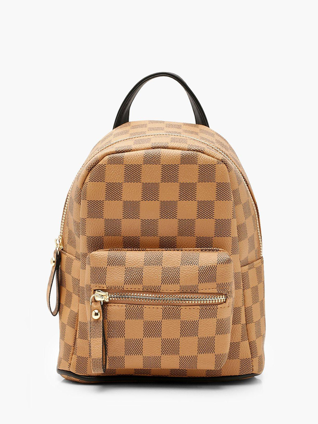 

Boohoo Women Geometric Print Small Backpack - 6 L, Beige