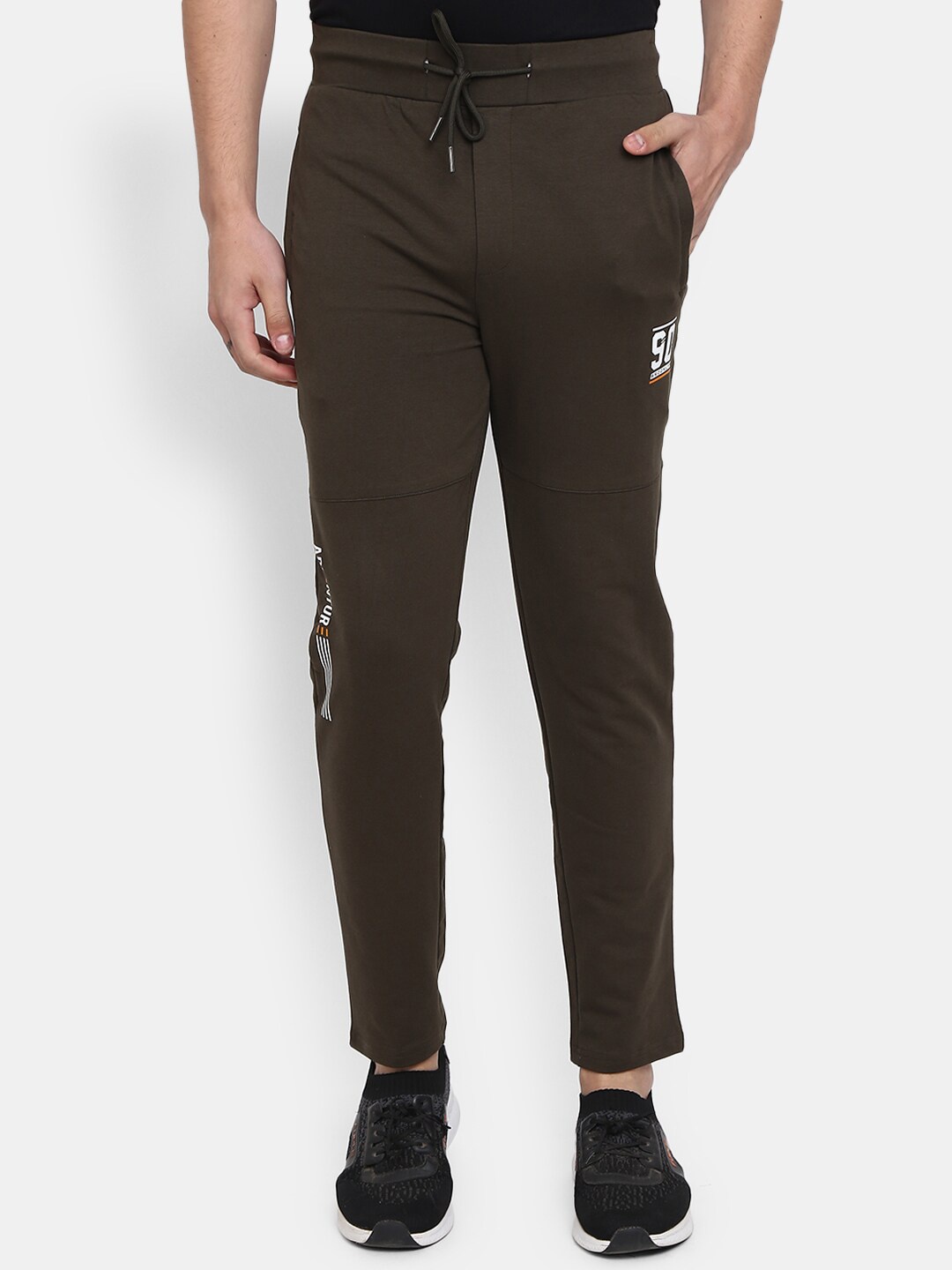 

V-Mart Men Mid-Rise Regular-Fit Cotton Track Pants, Green
