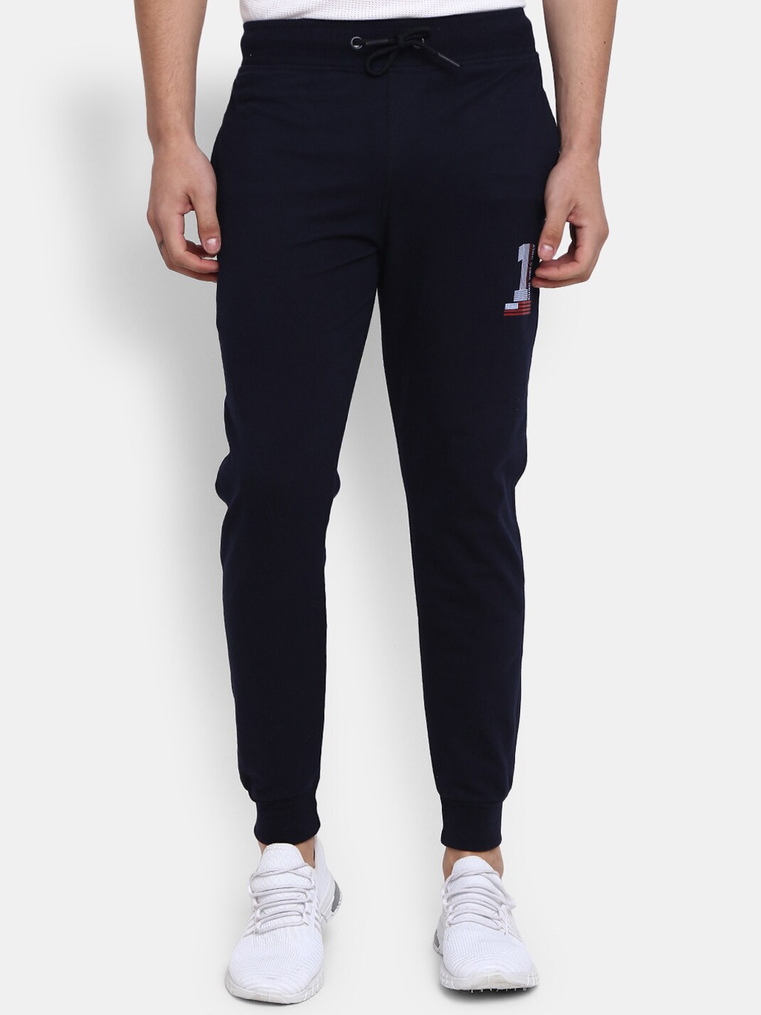 

V-Mart Men Mid-Rise Joggers, Blue