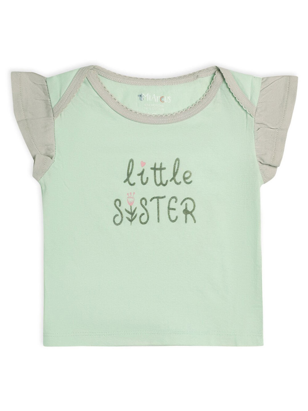 

MiArcus Girls Typography Print Cotton Top, Green