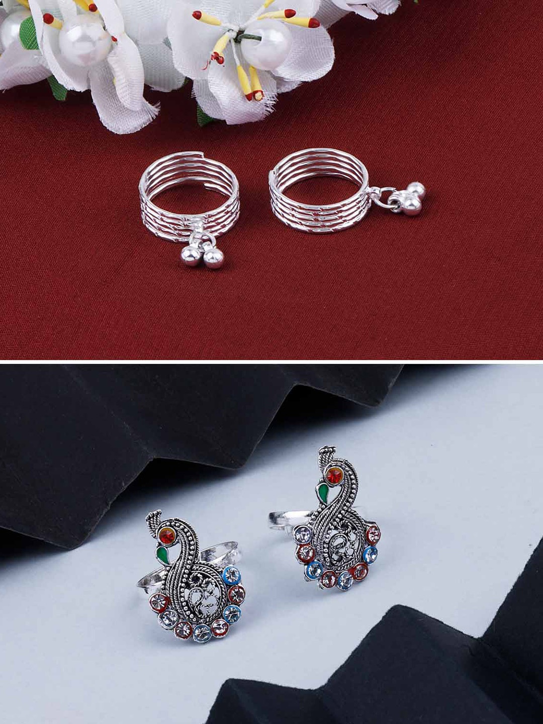 

Silver Shine Set of 2 Silver-Plated Adjustable Toe Ring