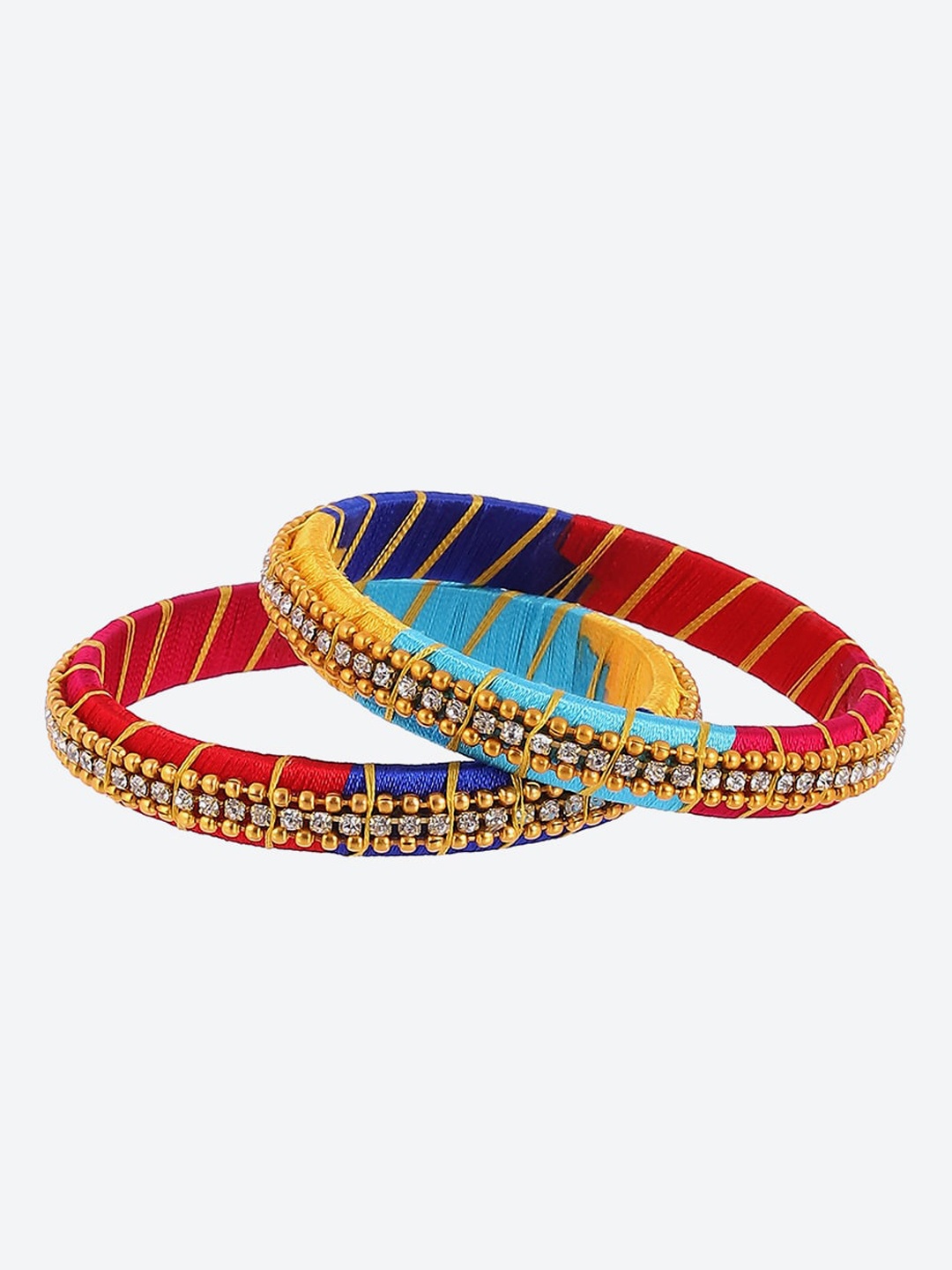 

Biba Set Of 2 Stone-Studded Bangle, Blue