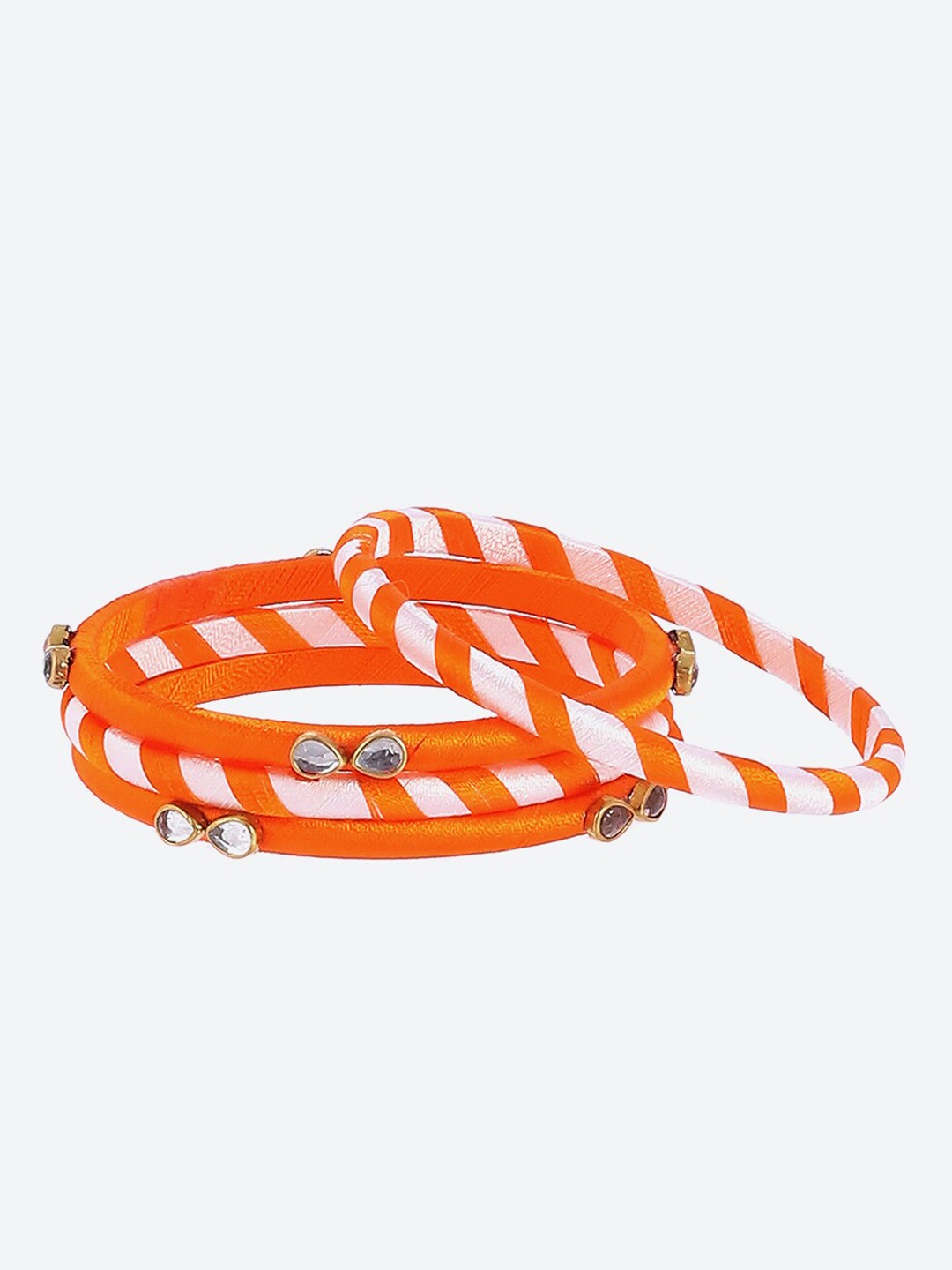

Biba Set of 4 Stone-Studded Bangles, Orange