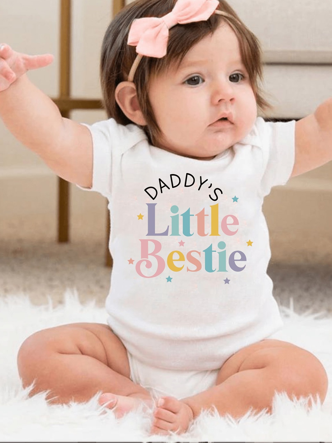 

KNITROOT Infants Printed Cotton Bodysuit, White