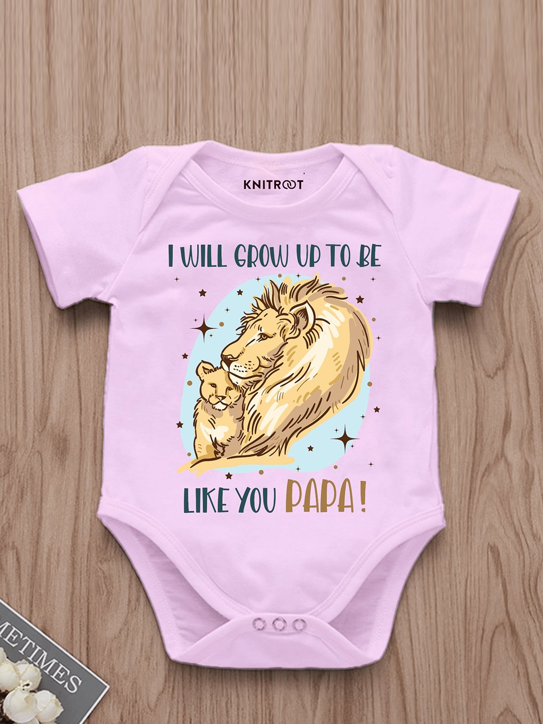 

KNITROOT Infants Printed Cotton Bodysuit, Pink