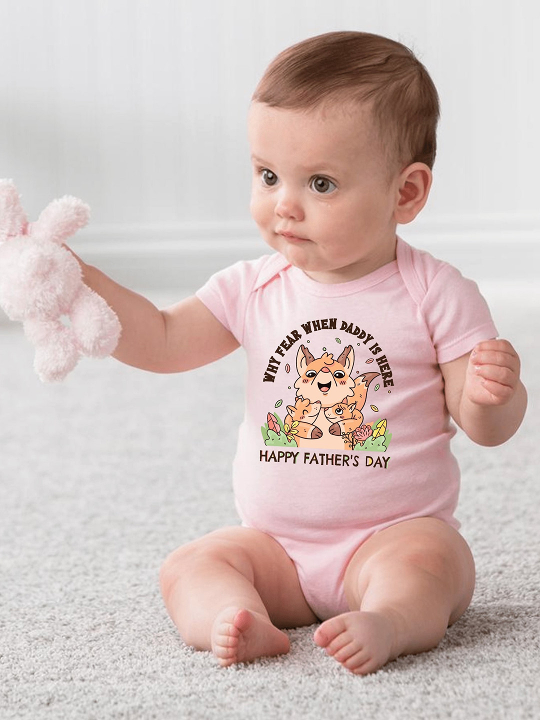 

KNITROOT Infants Printed Cotton Bodysuit, Pink