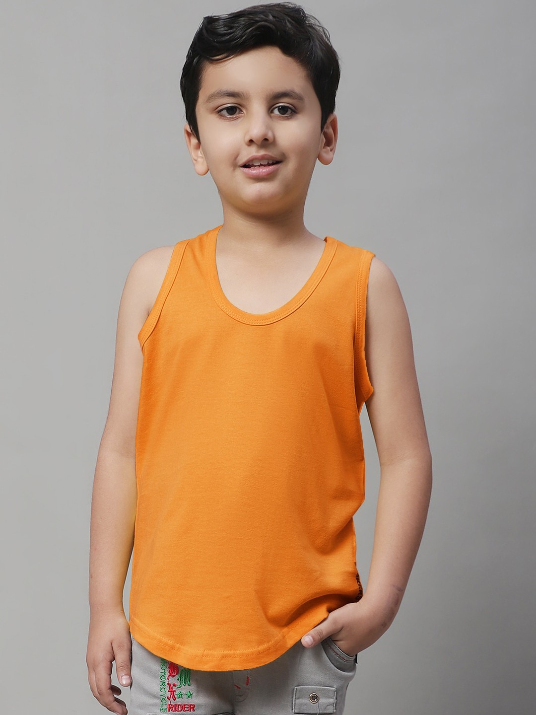 

Friskers Boys Pure Cotton Innerwear Vests, Orange