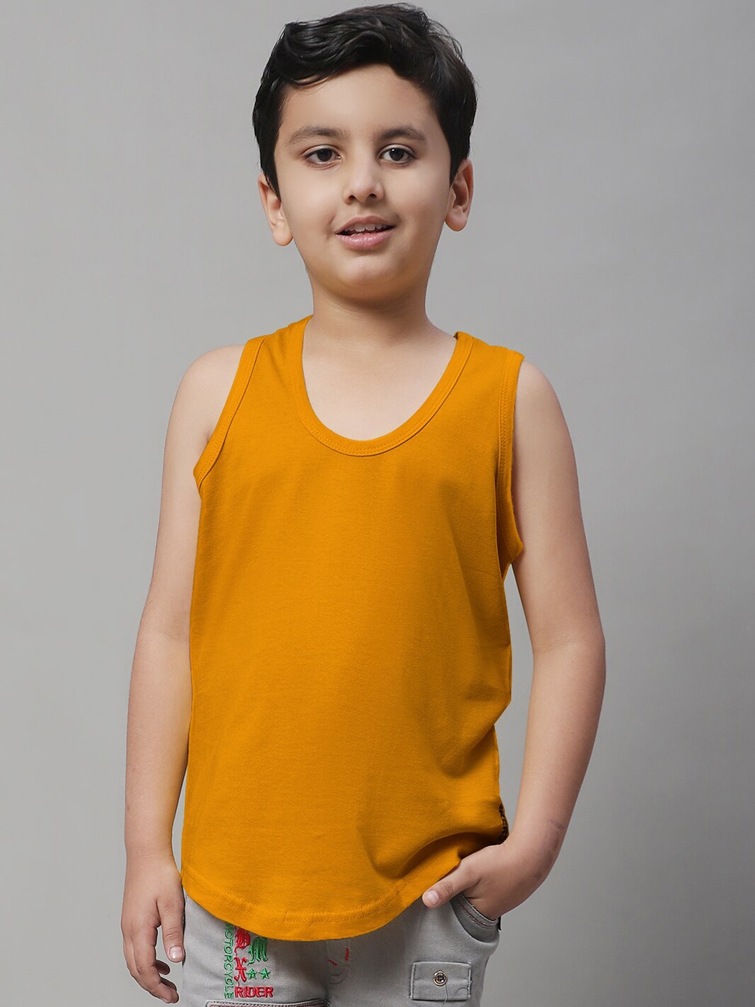 

Friskers Boys Skin Friendly Pure Cotton Innerwear Vests, Mustard