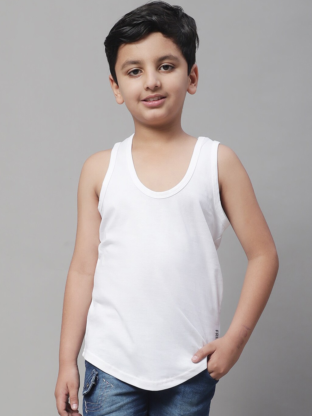 

Friskers Boys Pure Cotton Innerwear Vests, White