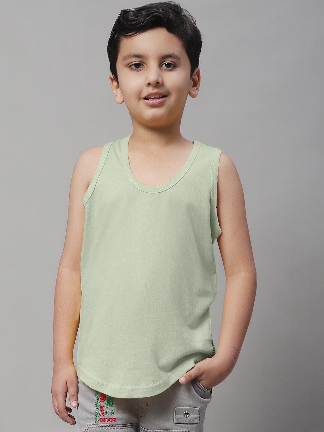 

Friskers Boys Bio Wash Skin Friendly Pure Cotton Sports Innerwear Vests, Sea green