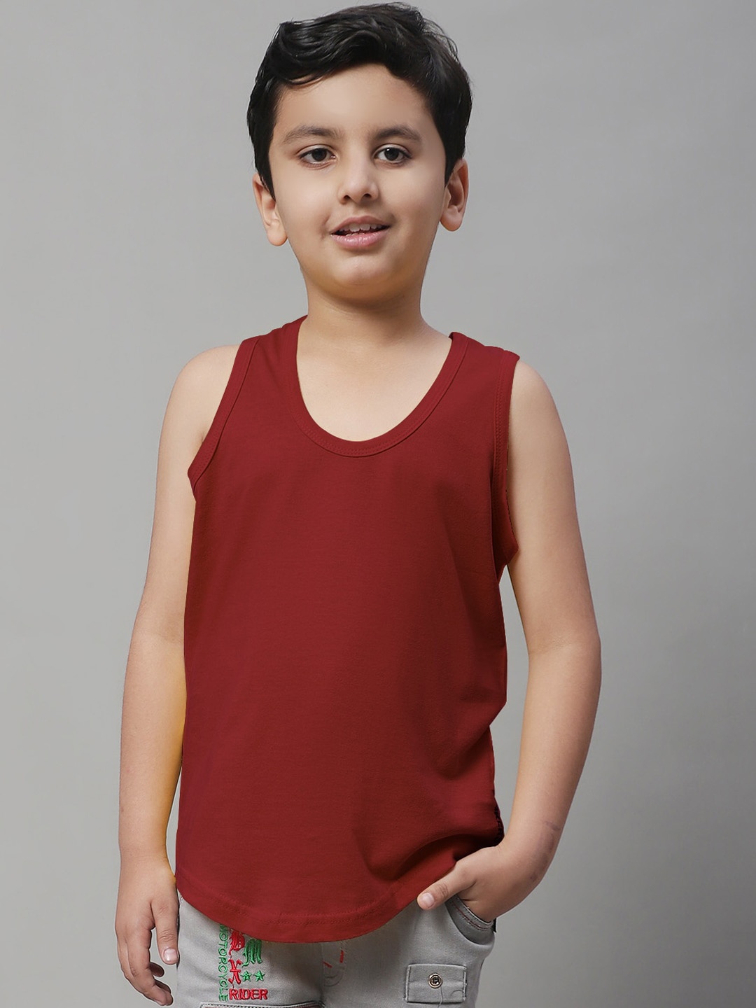 

Friskers Boys Bio Wash Skin Friendly Pure Cotton Sports Innerwear Vests, Maroon