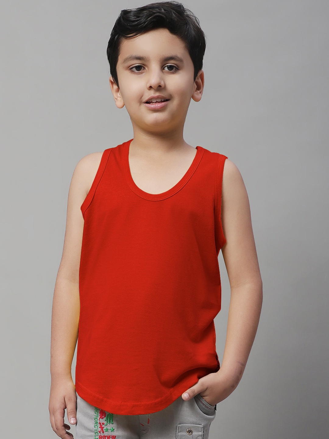 

Friskers Boys Pure Cotton Innerwear Vests, Red