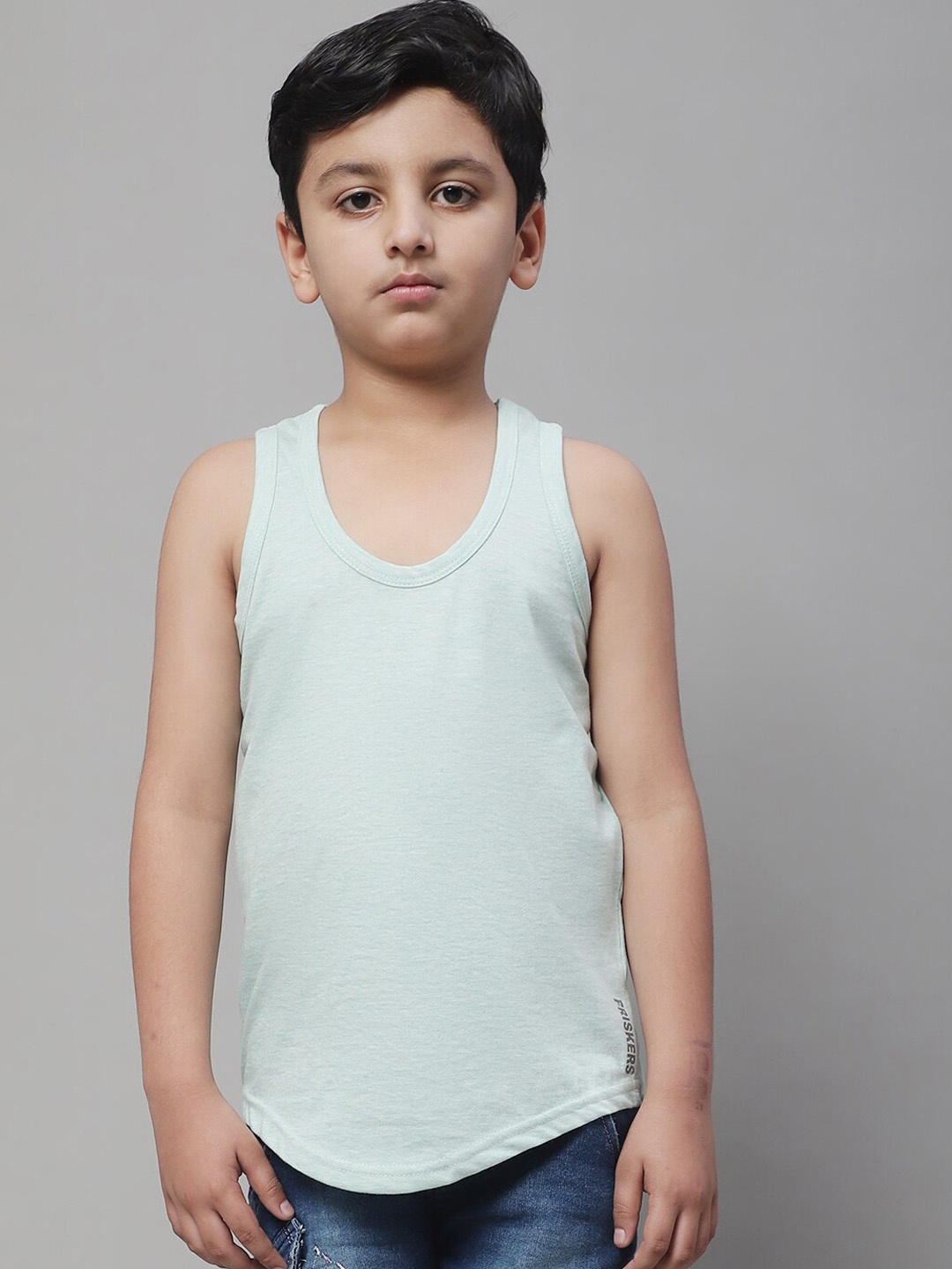

Friskers Boys Pure Cotton Innerwear Vests, Sea green