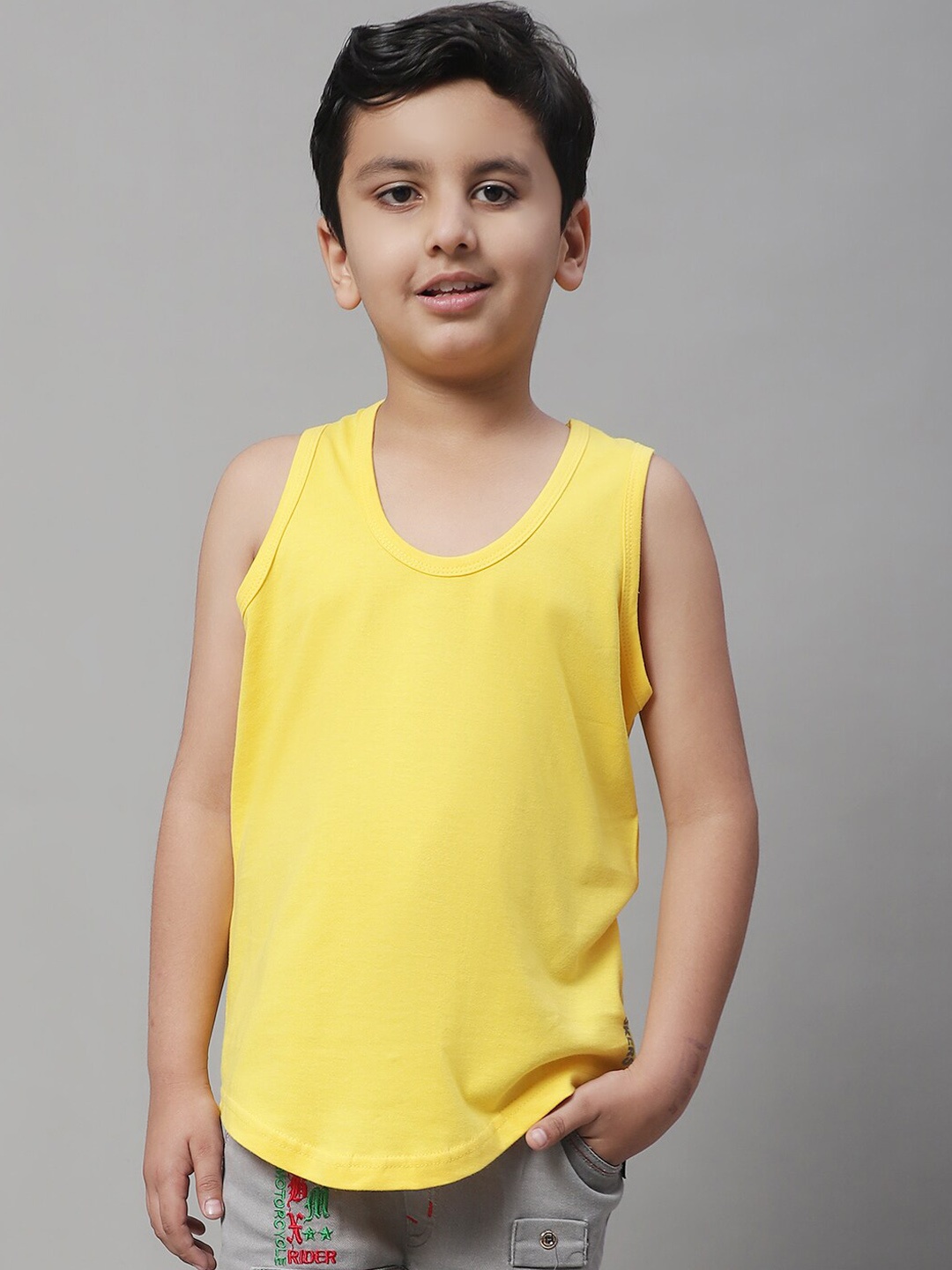 

Friskers Boys Pure Cotton Skin Friendly Innerwear Vests, Yellow