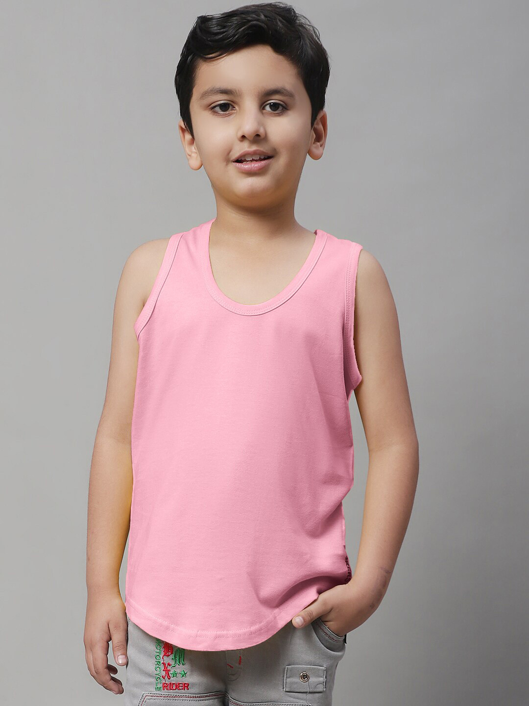 

Friskers Boys Bio Wash Skin Friendly Pure Cotton Sports Innerwear Vests, Pink