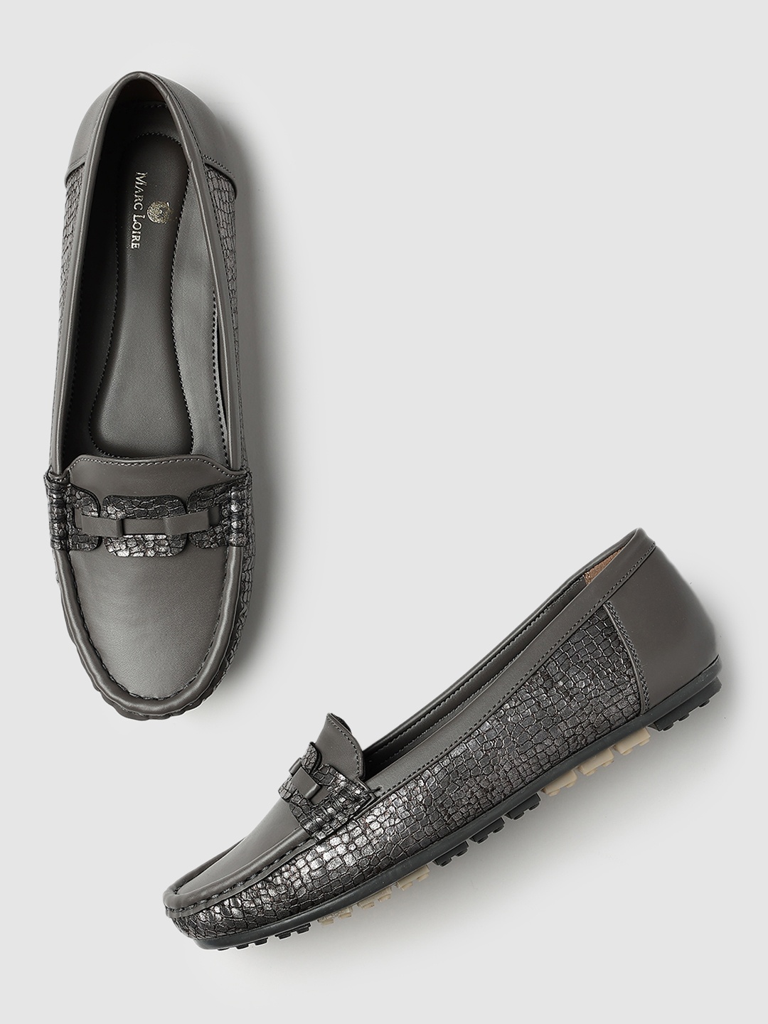 

Marc Loire Women Embellished Comfort Insole Lightweight Horsebit Loafers, Grey