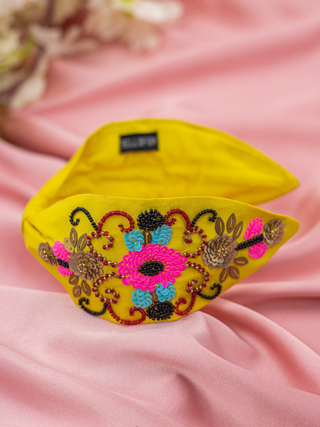 

Bellofox Embellished Beaded Hairband, Yellow
