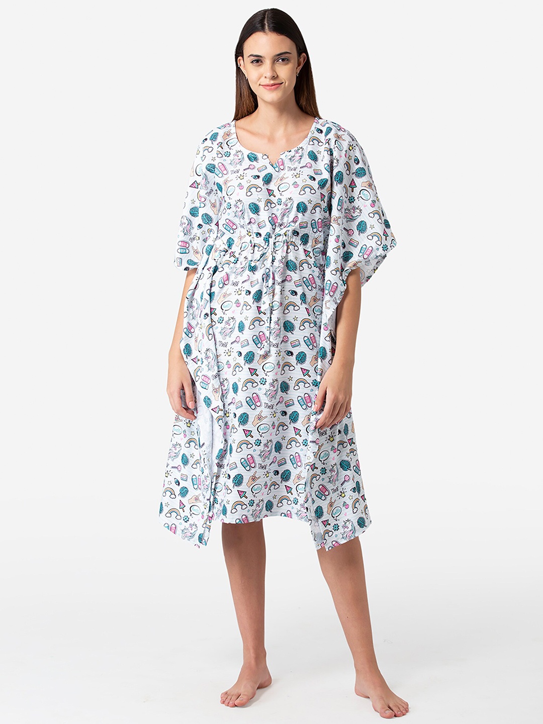 

Bellofox Conversational Printed Nightdress, White