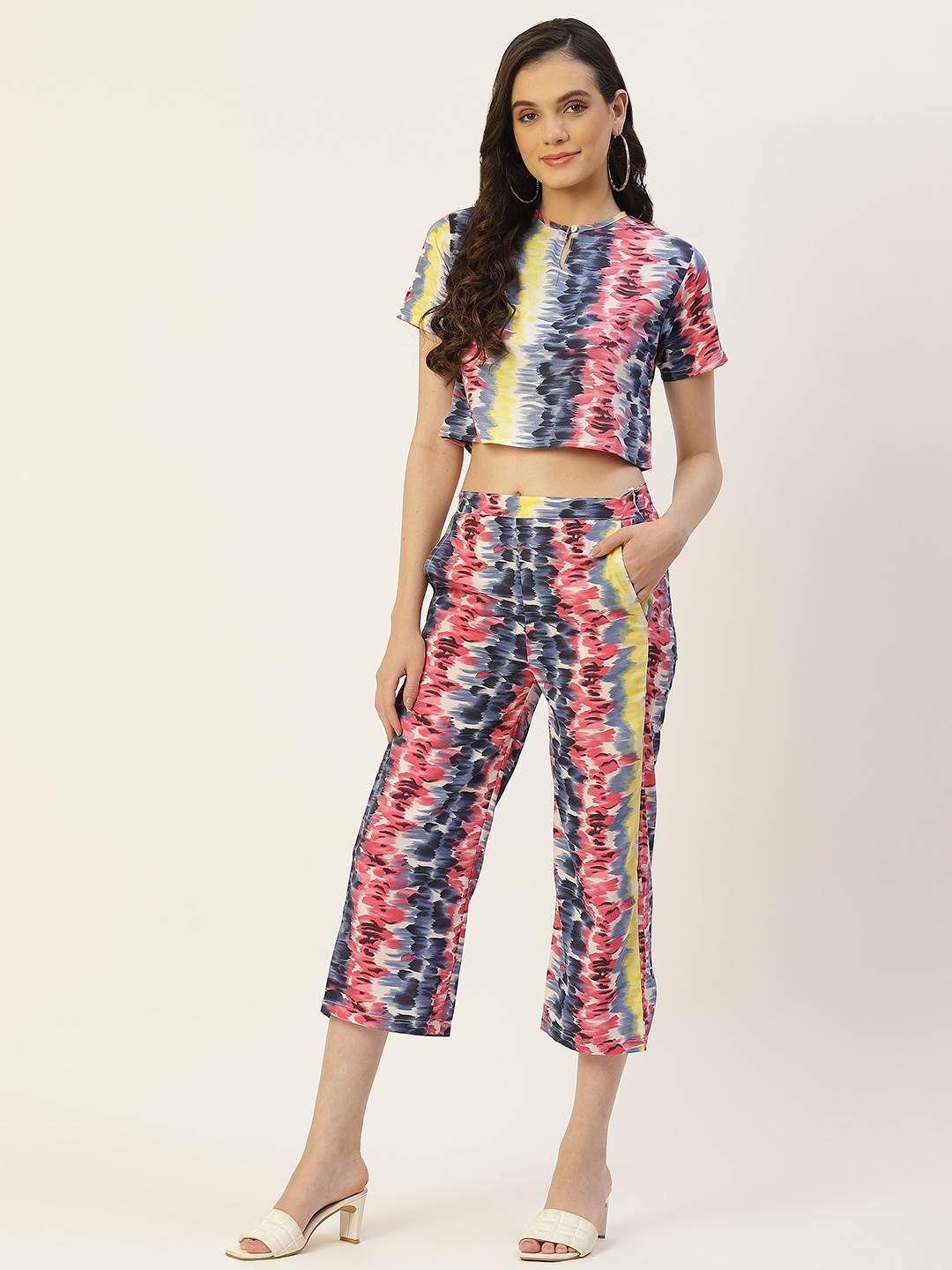 

Belle Fille Women Abstract Printed Co-Ords, Multi