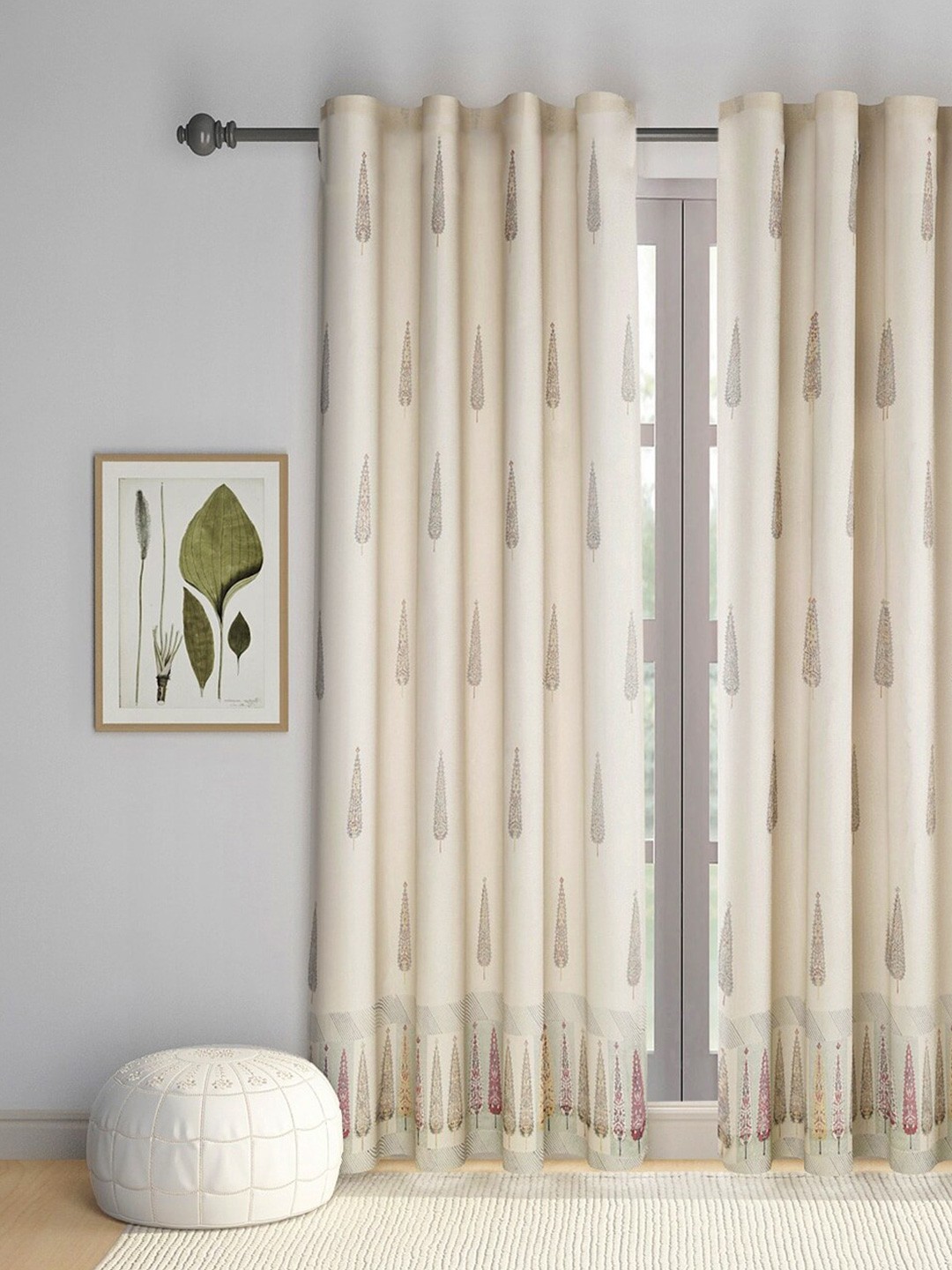 

Fabindia Blue & Cream-Coloured Ethnic Motifs Cotton Window Curtain