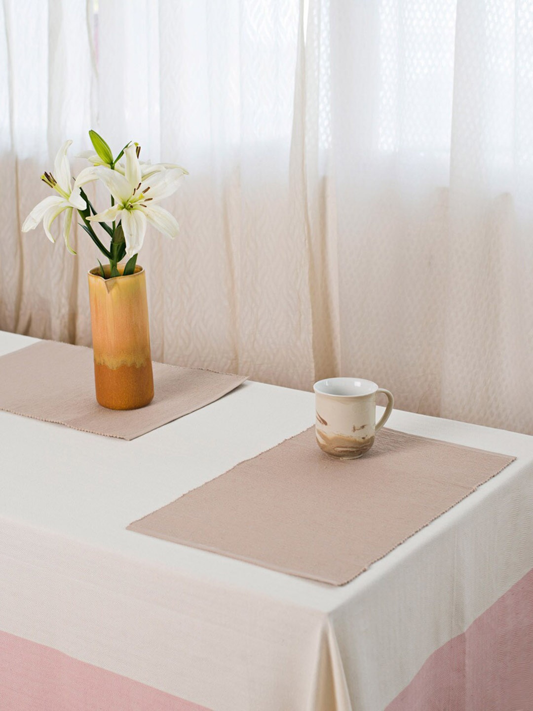 

Fabindia Prithi Grey 4-Pieces Cotton Table Placemats, Beige