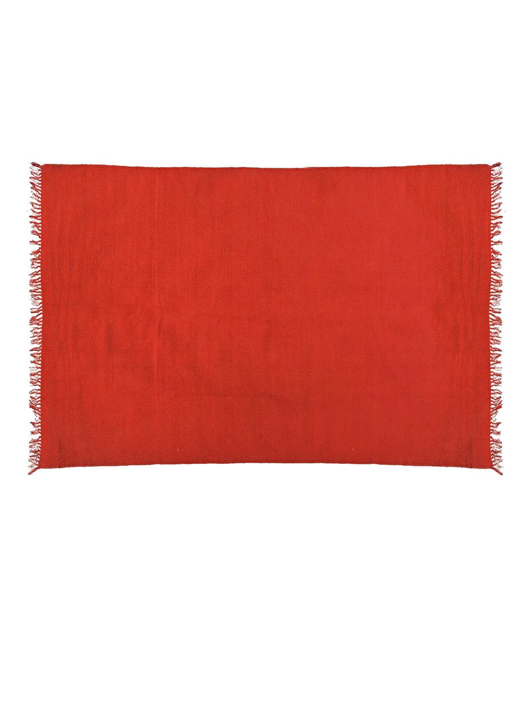 

Fabindia Fab Essentials Rust-Orange Coloured Woven Rectangular Cotton Dhurrie