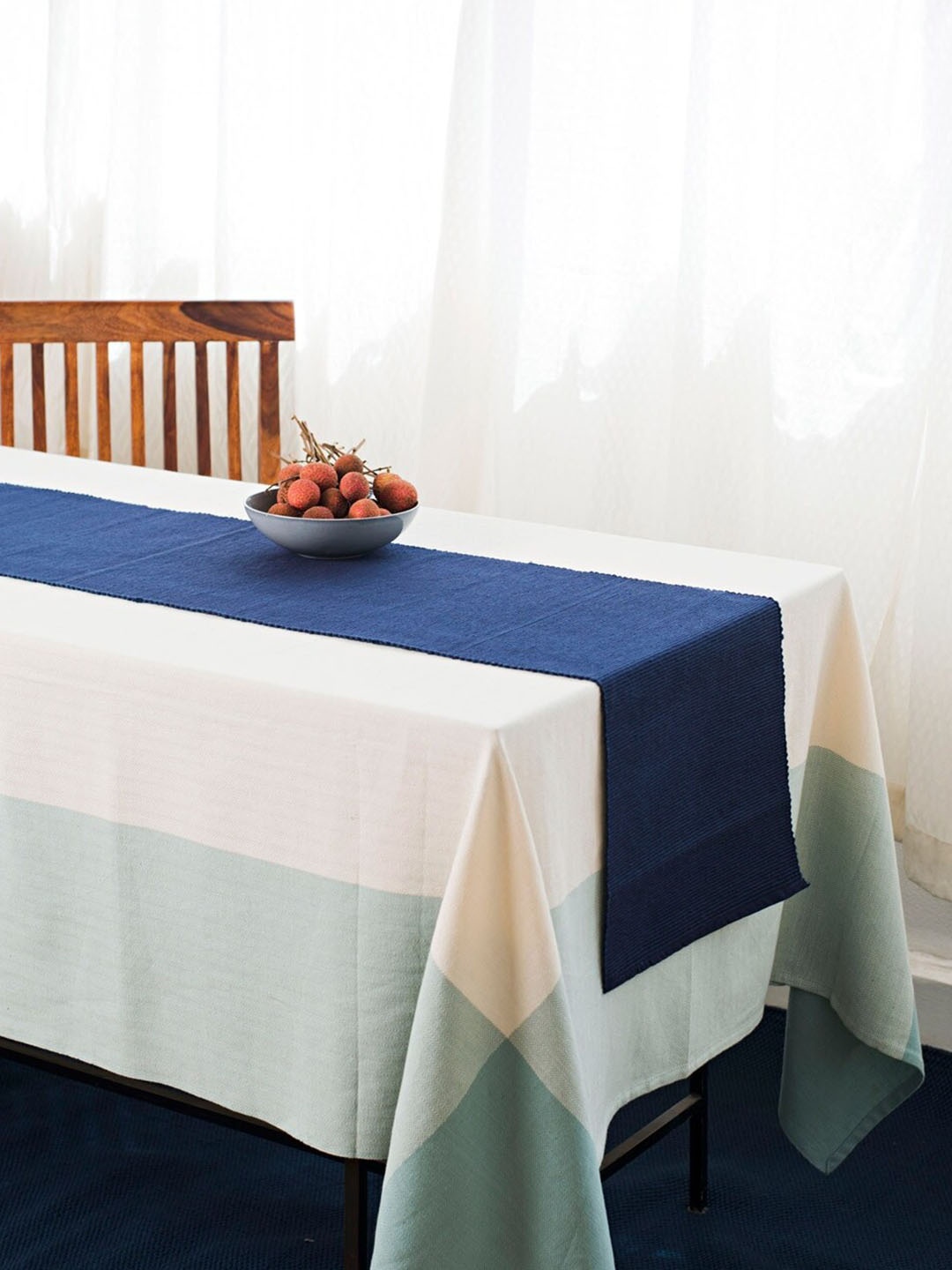 

Fabindia Blue Prithi Cotton Runner