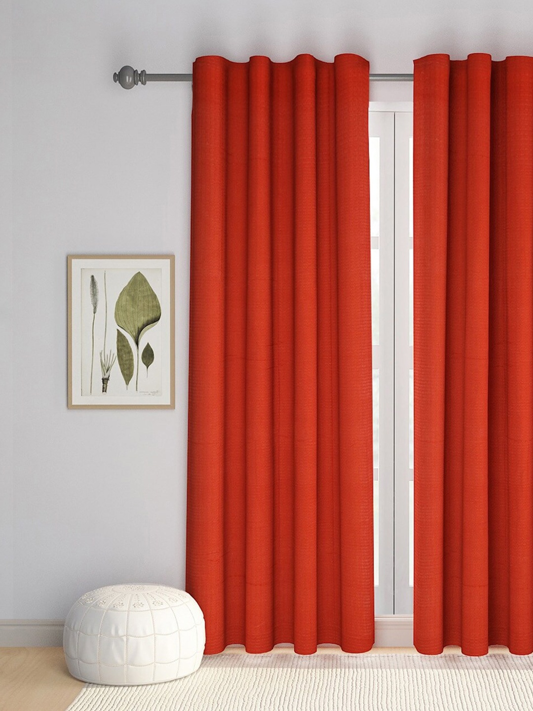 

Fabindia Rust Red Cotton Room Darkening Long Door Curtain