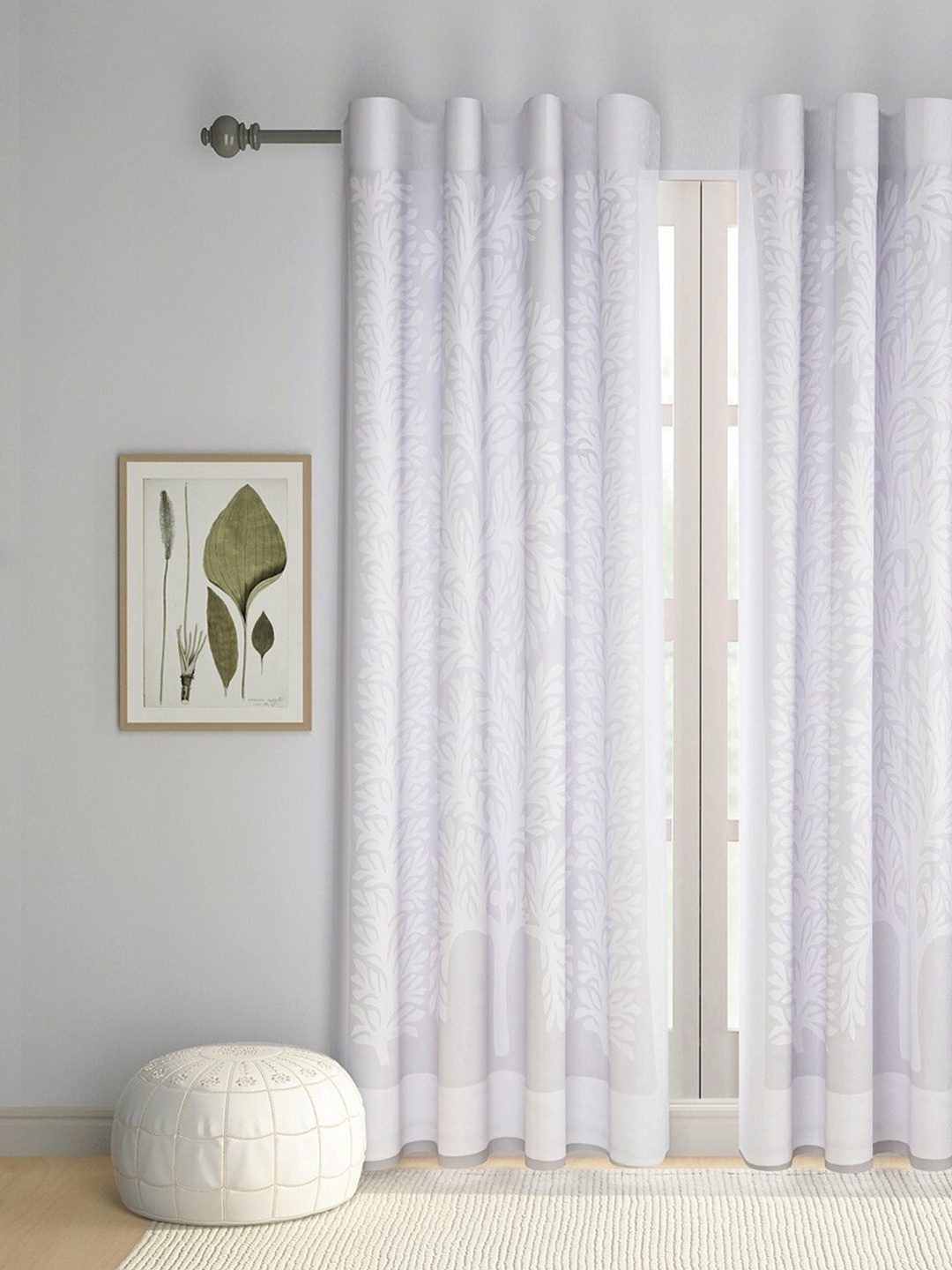 

Fabindia White Cotton Semi Sheer Door Curtain