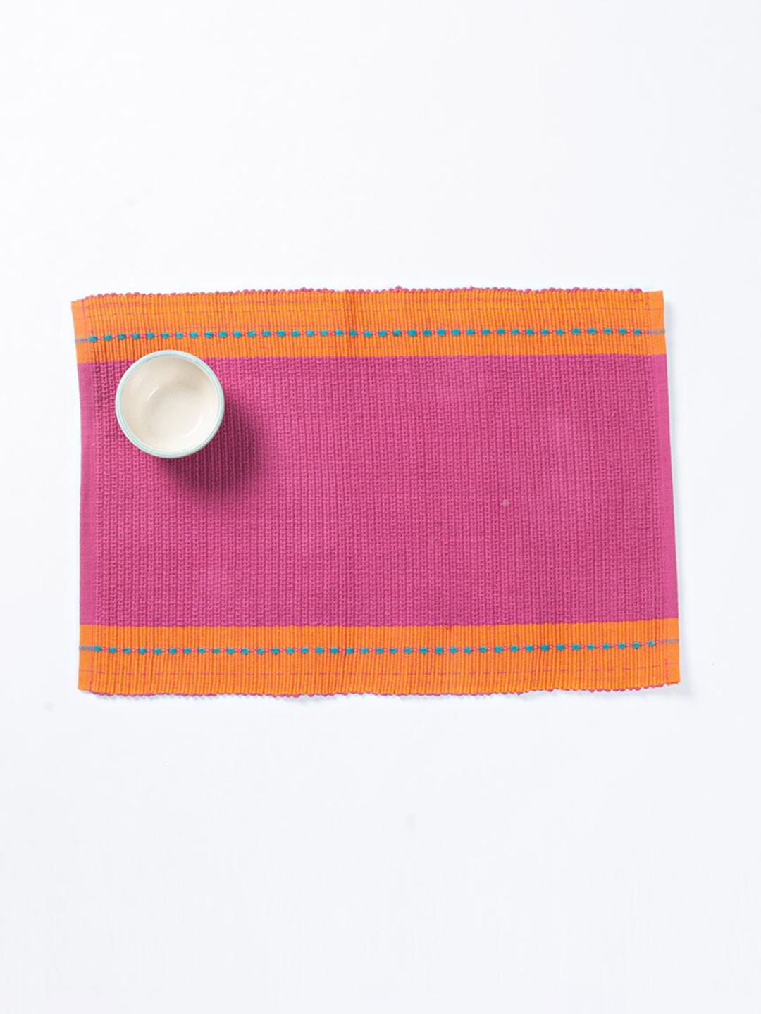 

Fabindia 4 Pieces Tanka Cotton Mat, Fuchsia