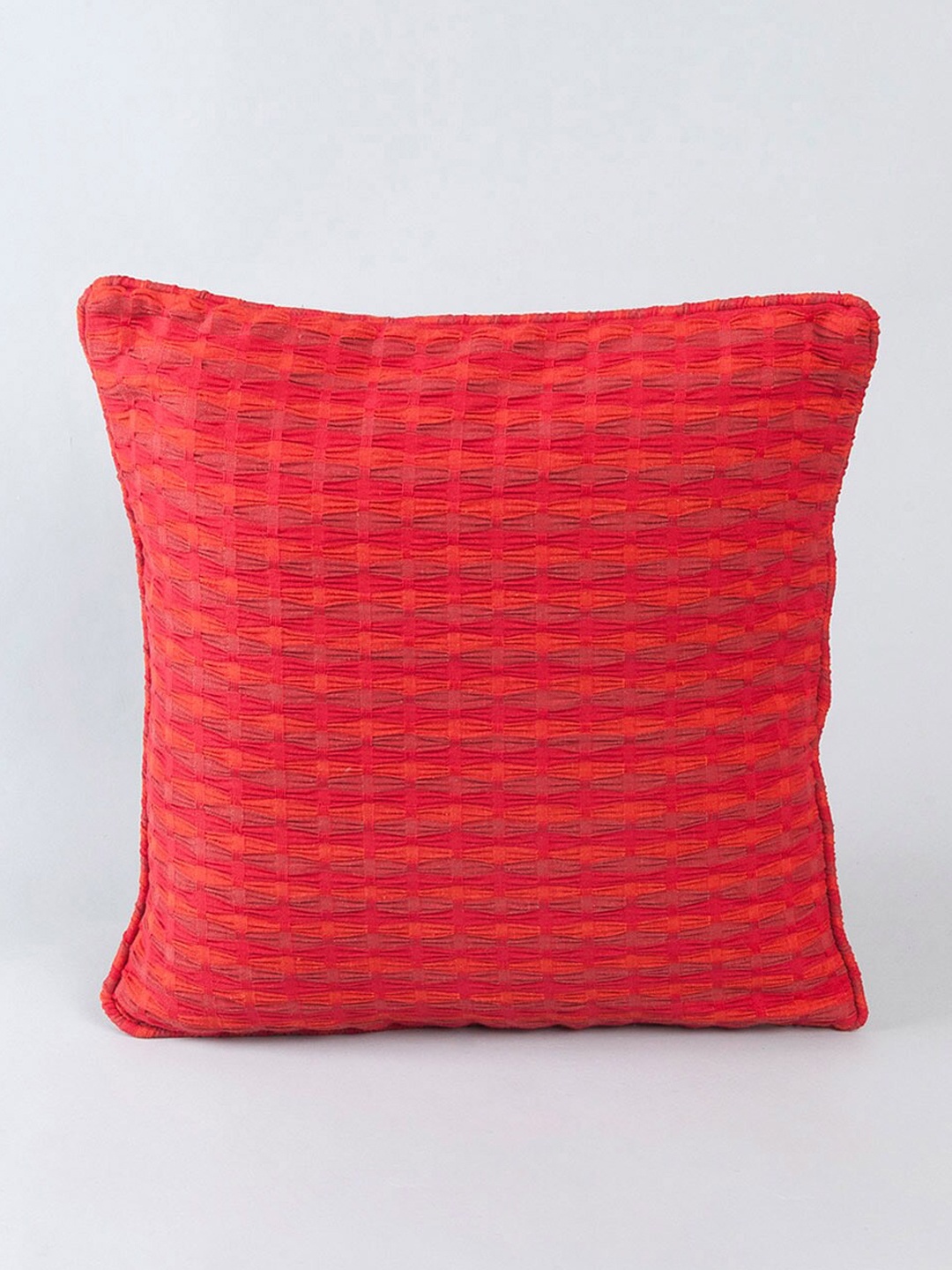 

Fabindia Deepali Red Self Design Square Cushion Cover