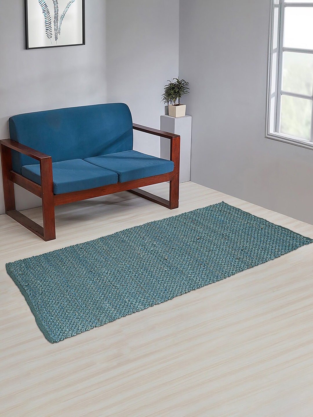 

Fabindia Siyahi Jute Hand Woven Dhurrie, Teal