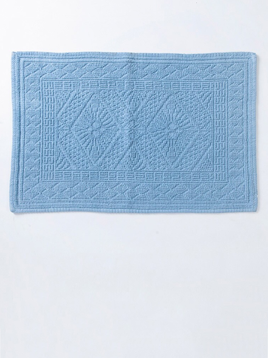 

Fabindia Blue Self-Design Rectangular Aqib Cotton Bathmat