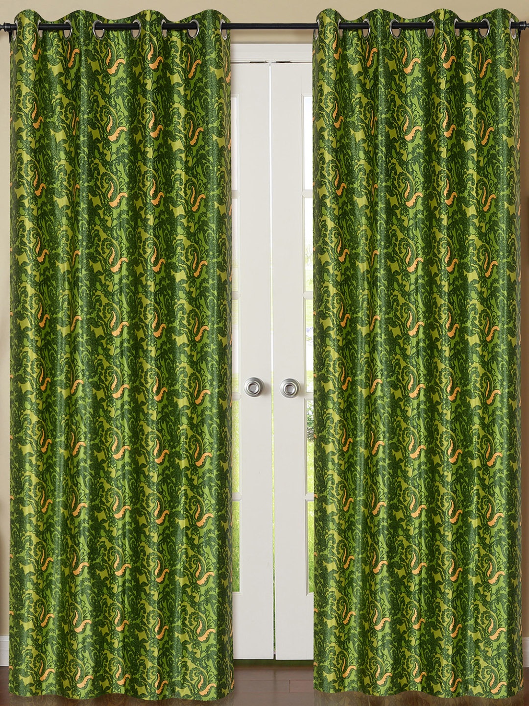 

Deco Essential Paisley Curtain (Set of 2) Lime Green 46" x 108"