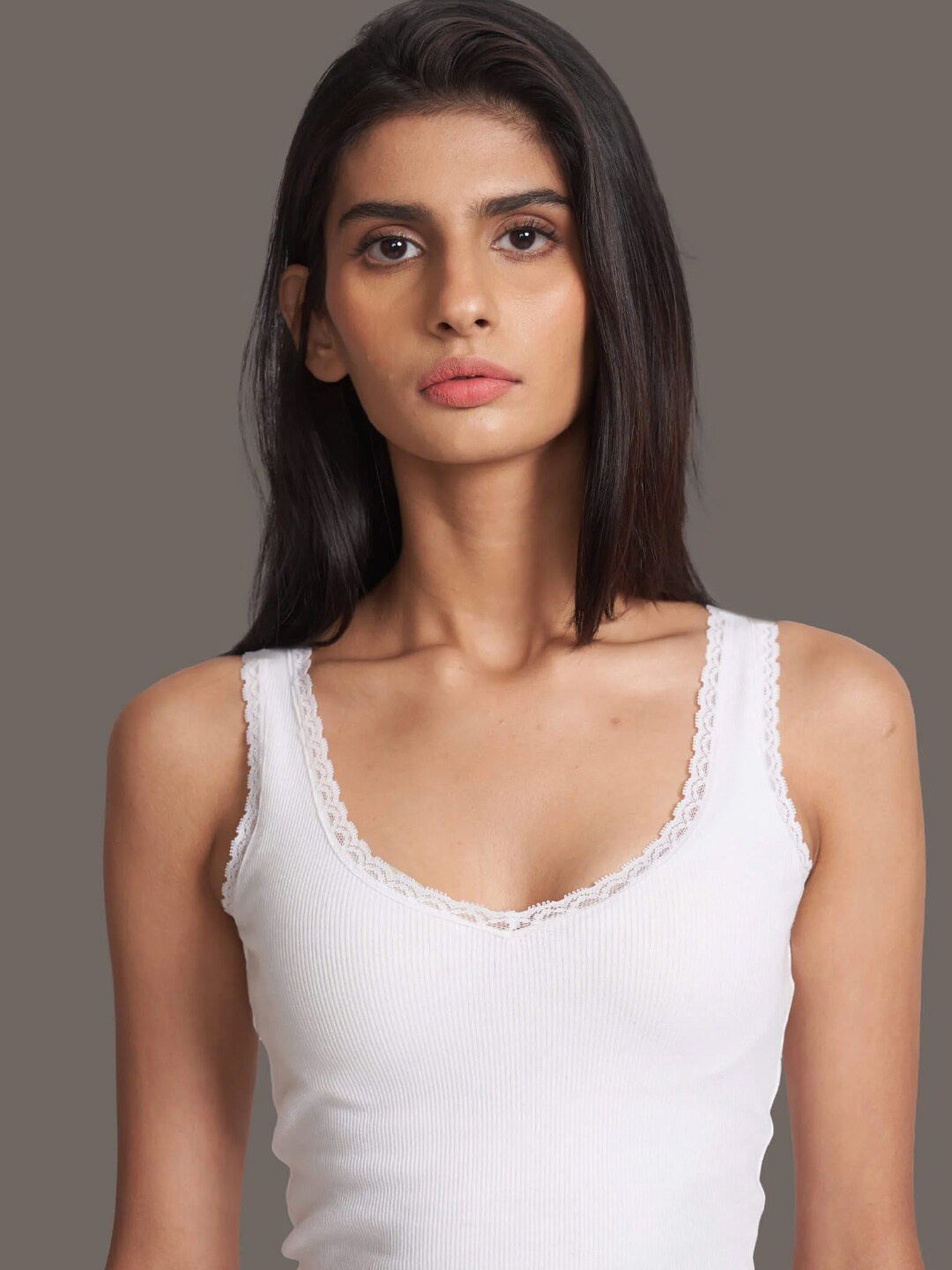 

Bonkers Corner White Cotton Crop Tank Top