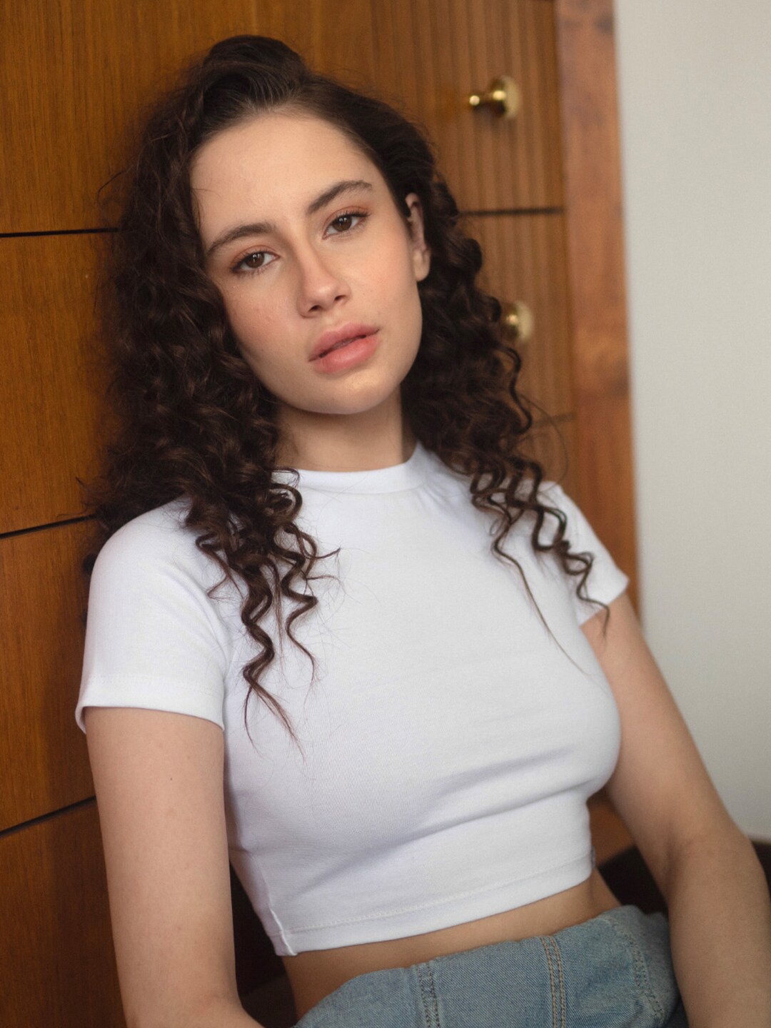 Bonkers Corner White Cotton Knitted Raglan Sleeves Crop Top