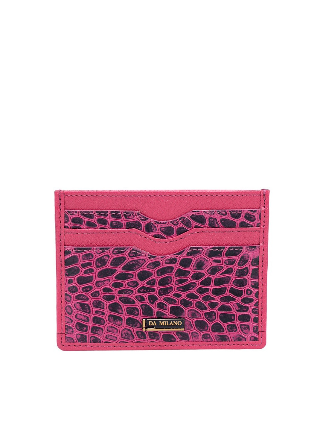 

Da Milano Textured Leather Card Holder, Pink