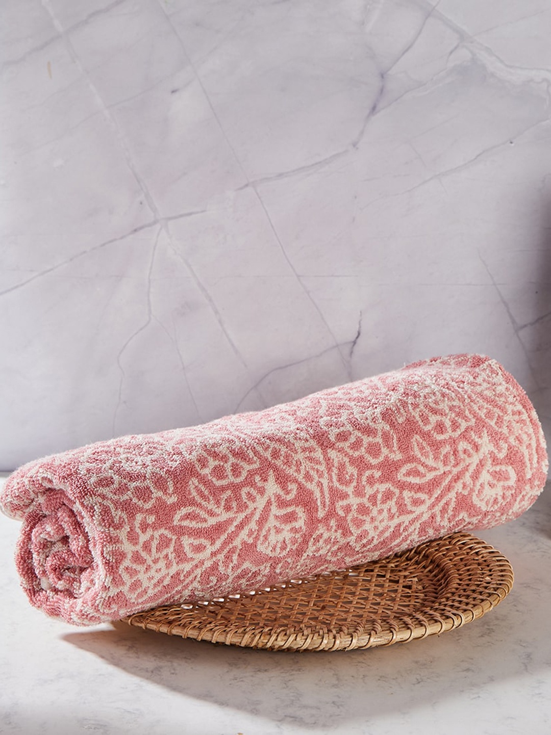 

Fabindia Pink and White Floral Printed Cotton Hand Towel