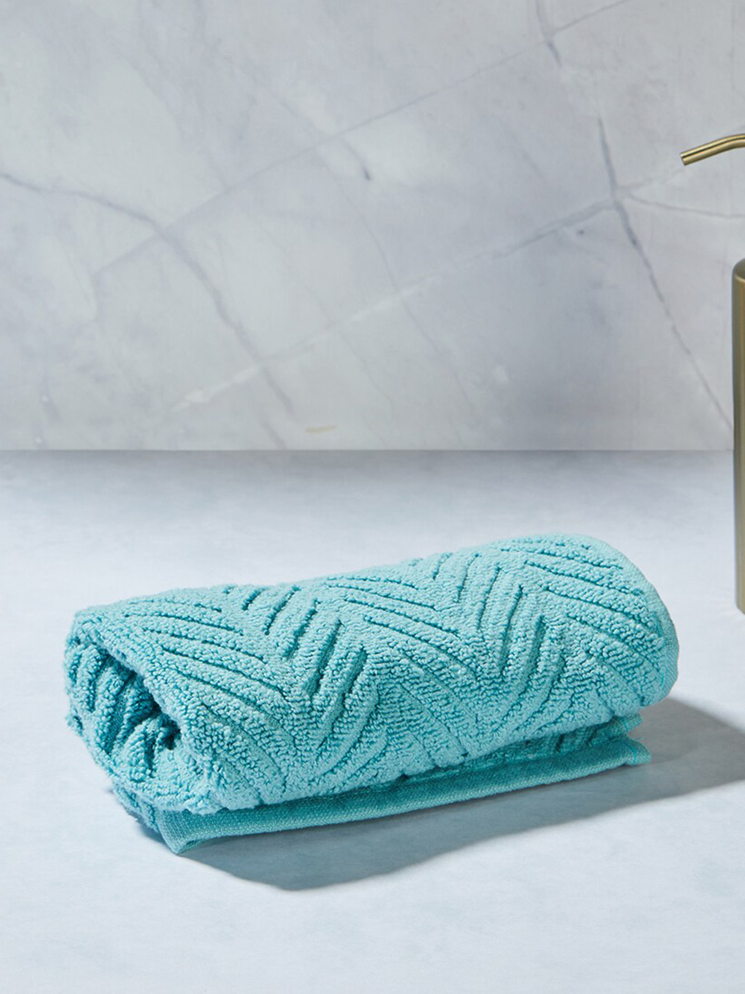 

Fabindia Mirh 450 GSM Cotton Hand Towel, Blue