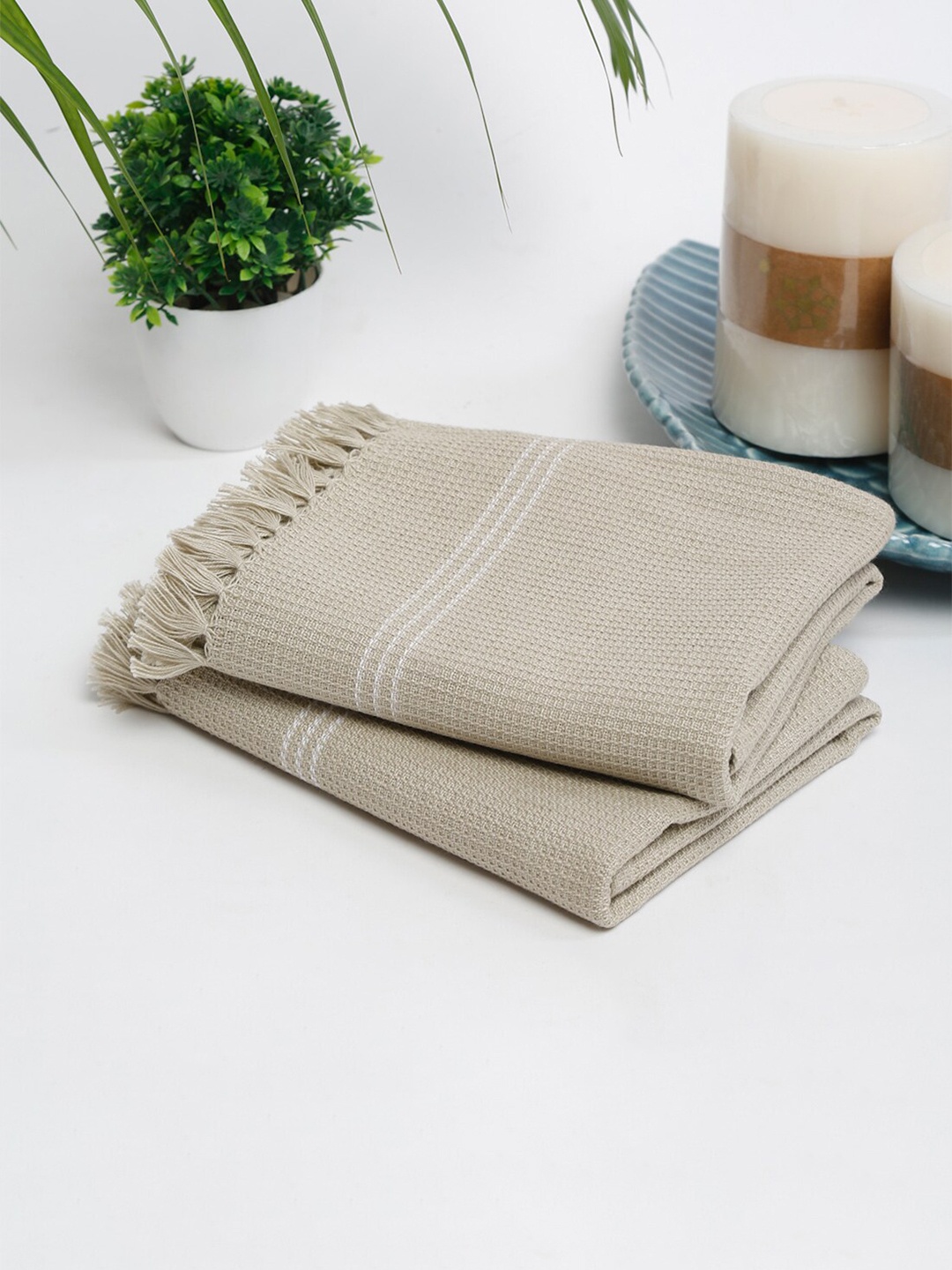 

Fabindia Taupe 2 Pieces Fab Essentials 200GSM Cotton Hand Towel