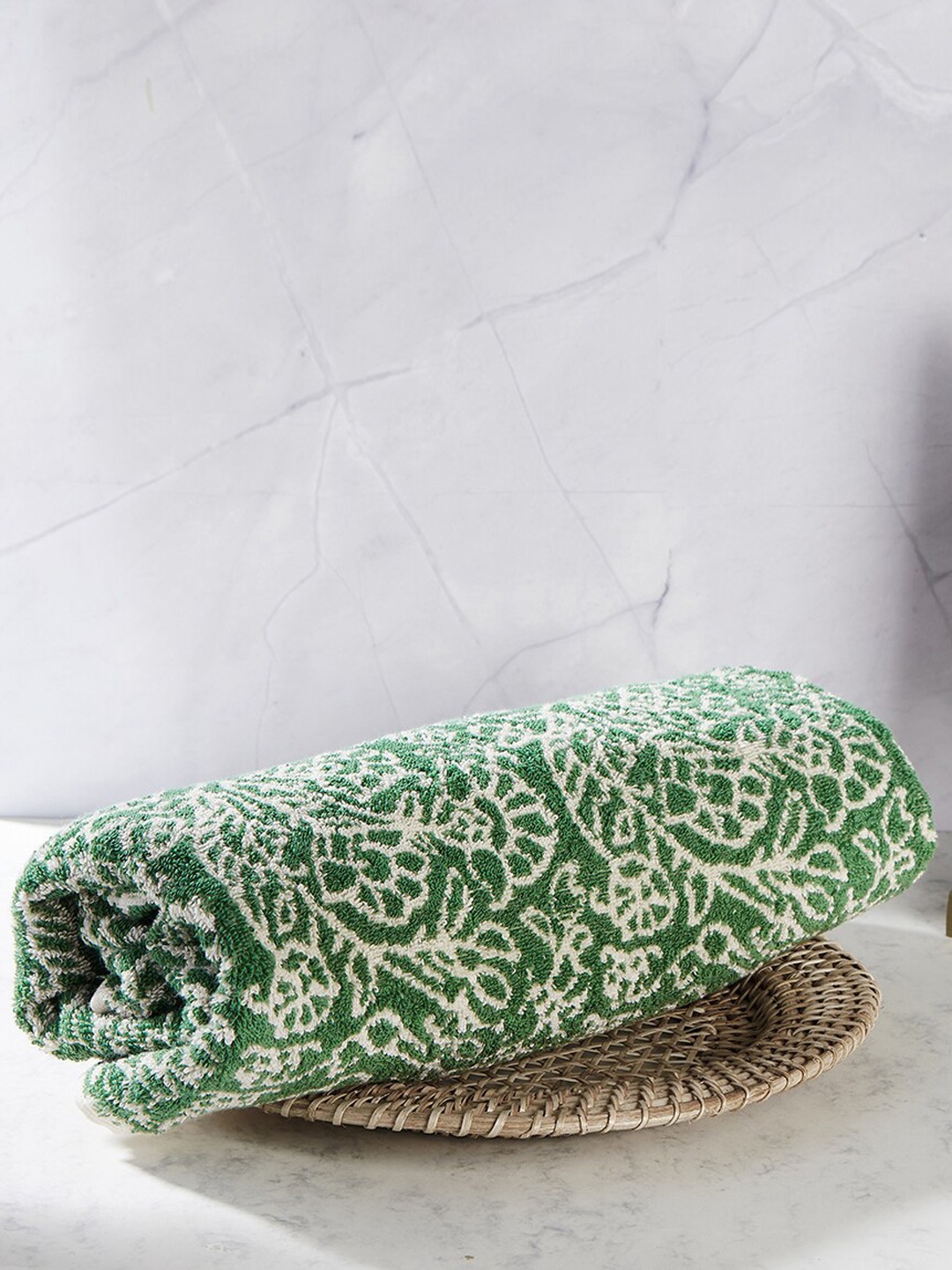

Fabindia Kya Cotton Bath Towel, Green