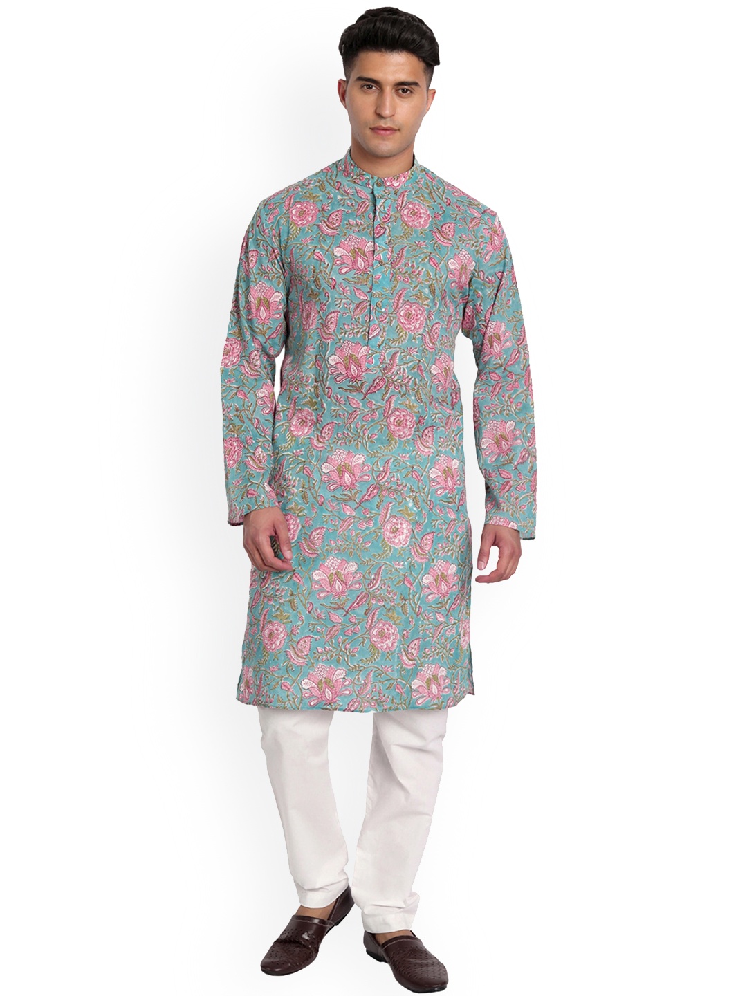 

Aashima Wahal Floral Printed Cotton Kurta, Blue