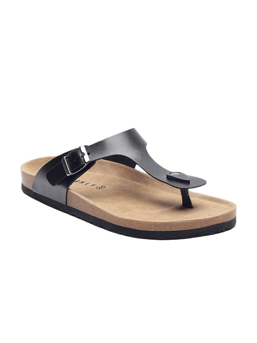 

HF JOURNEY Men Buckled Comfort cork Sandals, Black