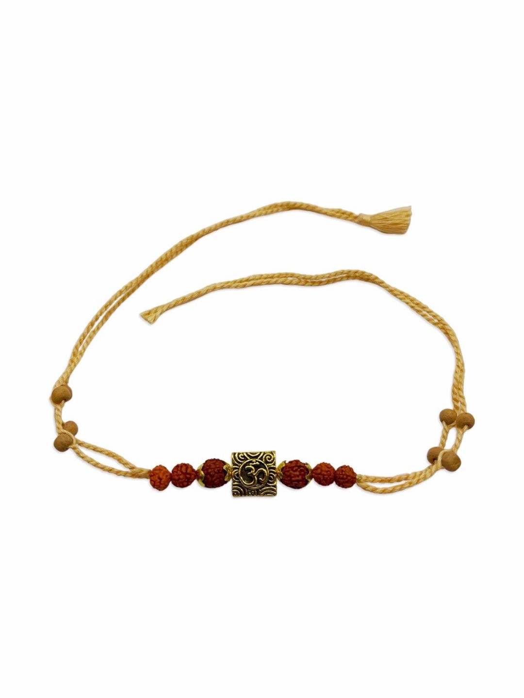

Digital Dress Room Set of 3 Rudraksha Beads Rakhi, Cream