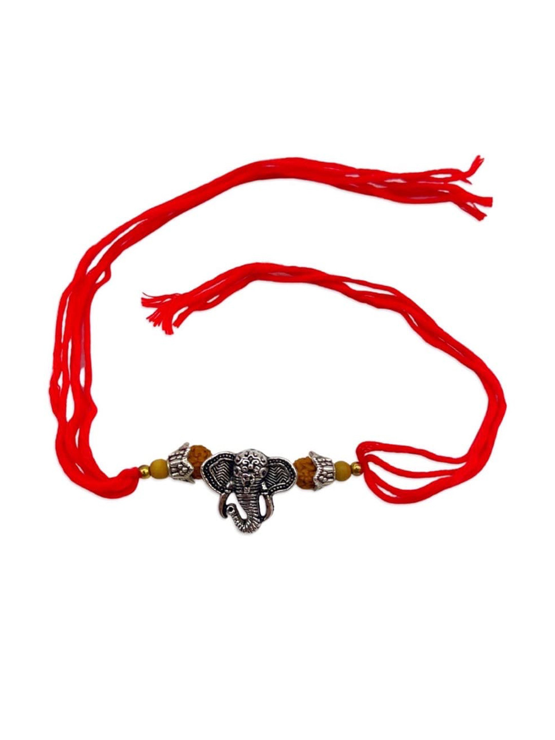

Digital Dress Room Rudraksha Ganesha German Silver Rakhi
